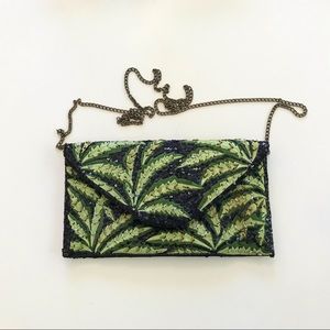 ✨Clements Roberto Beads & Sequins Tropical Convertible Clutch/Crossbody Bag